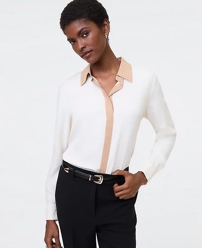 Ann Taylor Button Down Shirt Creamy White Women's