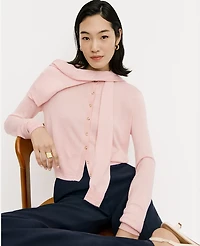 Ann Taylor Pointelle Trim Cardigan Women's