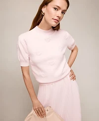 Ann Taylor Daisy Appliqué Sweater T-Shirt Women's