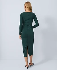 Ann Taylor V-Neck Twist Sheath Dress Ponderosa Pine Women's