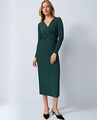 Ann Taylor V-Neck Twist Sheath Dress Ponderosa Pine Women's