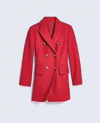 Ann Taylor Fitted Double Breasted Coat Jewel Red Women's