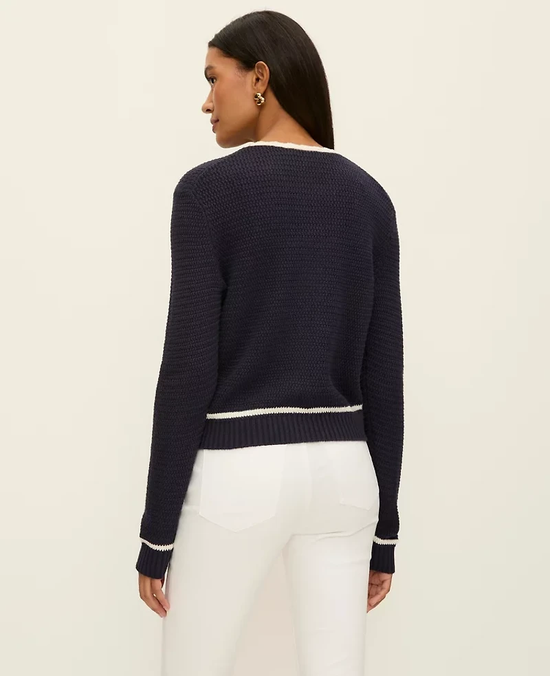 Ann Taylor Scalloped Trim Cardigan Women's