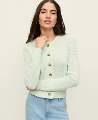 Ann Taylor Scalloped Trim Cardigan Pale Aqua Women's