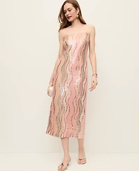 Ann Taylor Sequin Geo Shift Dress Pink Women's