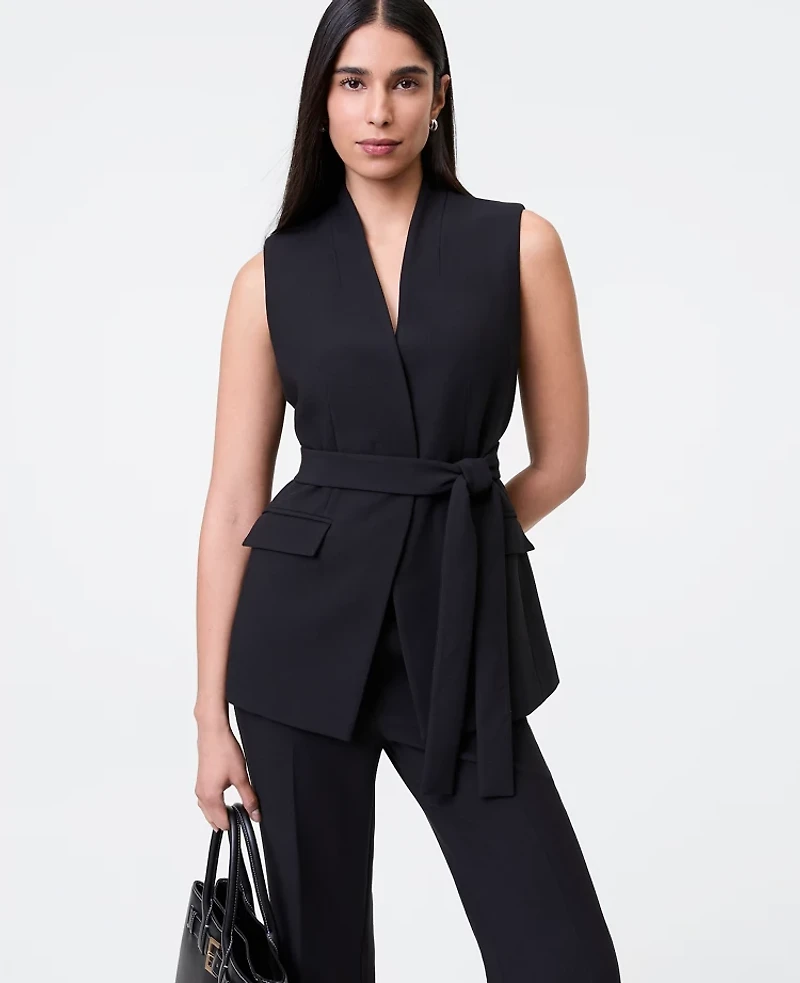 Ann Taylor The Belted Long Vest Women's