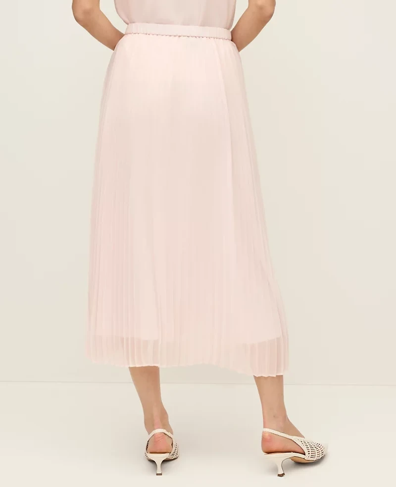 Ann Taylor Chiffon Pleated Midi Skirt Blush Haze Women's