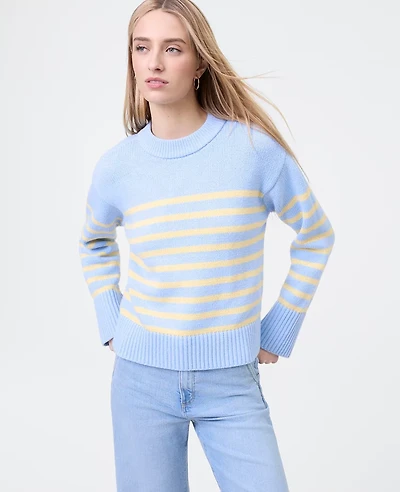 Ann Taylor Weekend Collection Striped Crew Neck Sweater Multi Women's