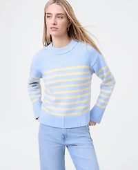 Ann Taylor Weekend Collection Striped Crew Neck Sweater Multi Women's