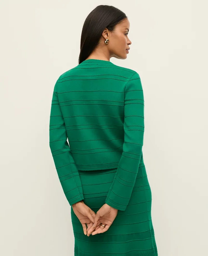 Ann Taylor Mixed Stitch Cardigan Lush Lawn Women's