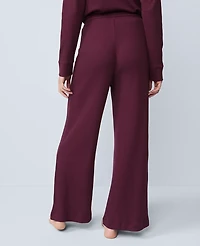 Ann Taylor Waffle Wide Leg Lounge Pants Size Small Poised Plum Women's