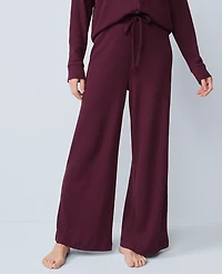 Ann Taylor Waffle Wide Leg Lounge Pants Size Small Poised Plum Women's