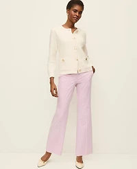Ann Taylor The Jayne Crop Trouser Gingham Lilac/White Women's