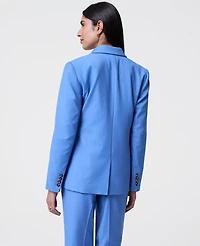 Ann Taylor The One Button Blazer Bluebird Melange Women's