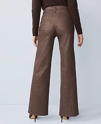 Ann Taylor The Shimmer Wide-Leg Jean Copper Sparkle Women's