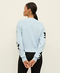 Ann Taylor Floral Jacquard Cardigan Cashmere Blue Women's