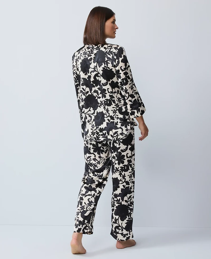 Ann Taylor Floral Pajama Set Black Women's