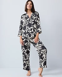 Ann Taylor Floral Pajama Set Black Women's