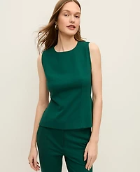 Ann Taylor The Crew Neck Peplum Top Ponte Shade Tree Women's