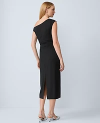 Ann Taylor Asymmetric Off-The-Shoulder Column Dress Black Women's