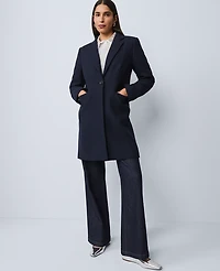 Ann Taylor Petite Chesterfield Coat Night Sky Women's