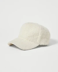 Ann Taylor Weekend Collection Sherpa Baseball Cap Winter White Women's
