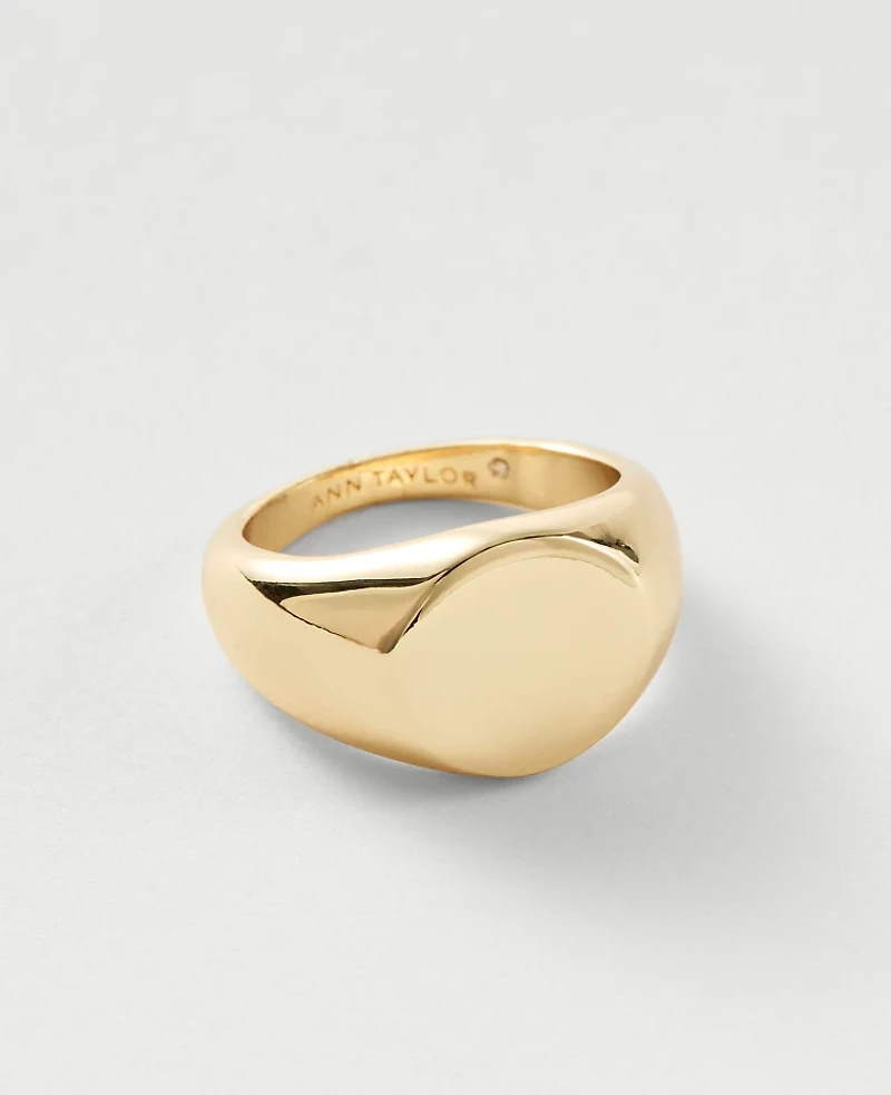 Ann Taylor Metal Signet Ring Goldtone Women's