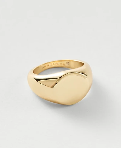 Ann Taylor Metal Signet Ring Goldtone Women's