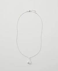 Ann Taylor Teardrop Pendant Necklace Silvertone Women's