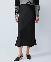 Ann Taylor Satin Bias Midi Slip Skirt Women's