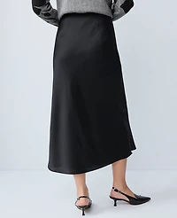 Ann Taylor Satin Bias Midi Slip Skirt Women's