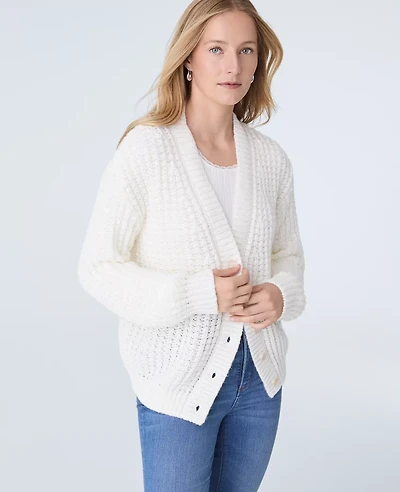 Ann Taylor Weekend Collection Waffle Knit Cardigan Women's