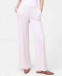 Ann Taylor Petite Weekend Collection Wide-Leg Pant Cloud Plush Heather Women's