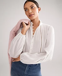 Ann Taylor Embroidered Blouse Women's
