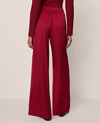 Ann Taylor The Easy Palazzo Pant Satin Cherry Pie Women's
