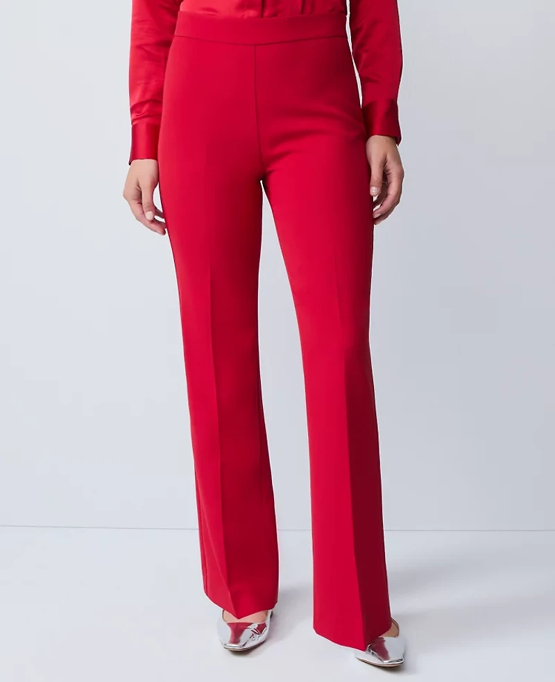 Ann Taylor The Petite Flare Trouser Fluid Crepe Jewel Red Women's