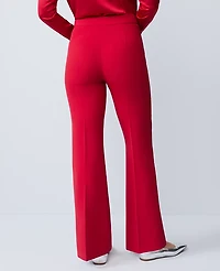 Ann Taylor The Petite Flare Trouser Fluid Crepe Jewel Red Women's
