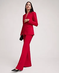 Ann Taylor The Petite Flare Trouser Fluid Crepe Jewel Red Women's