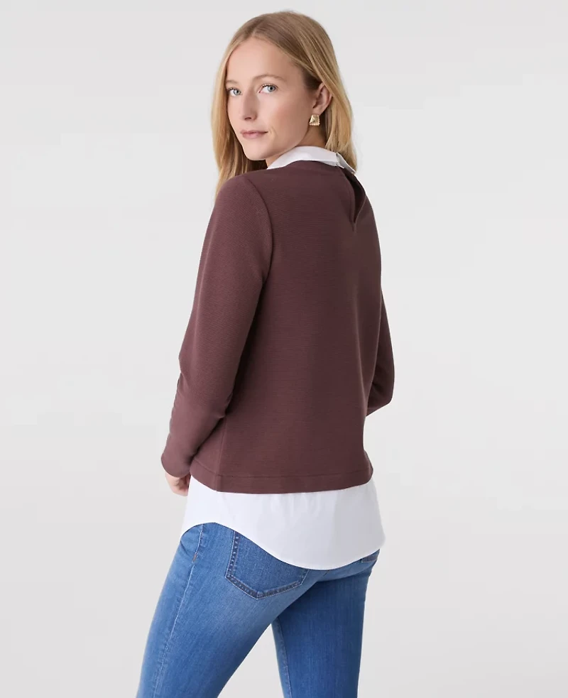 Ann Taylor Layered Mixed Media Top Women's