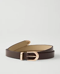 Ann Taylor Leather Round Buckle Belt Women's