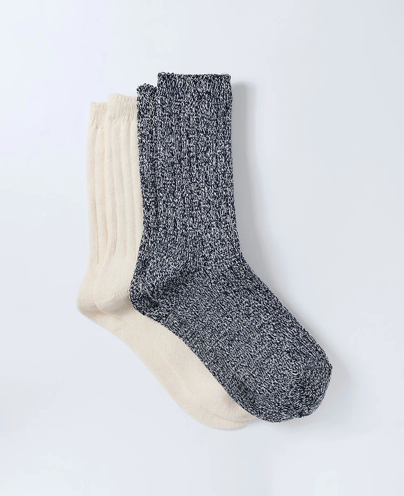 Ann Taylor Cozy Marled Crew Sock Set Women's