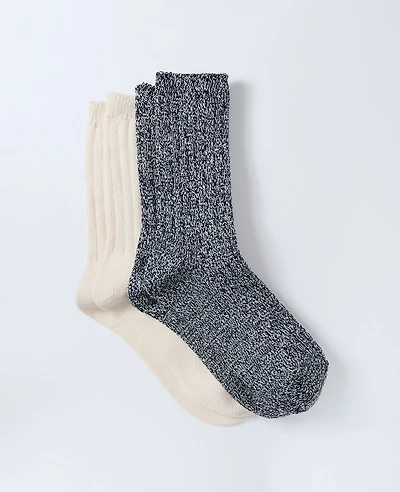 Ann Taylor Cozy Marled Crew Sock Set Women's