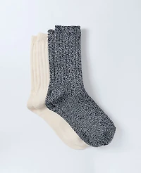 Ann Taylor Cozy Marled Crew Sock Set Women's