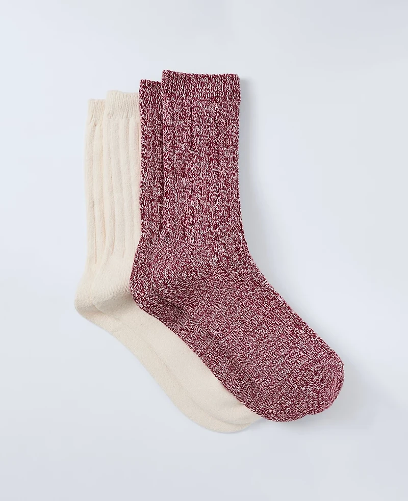 Ann Taylor Cozy Marled Crew Sock Set Women's