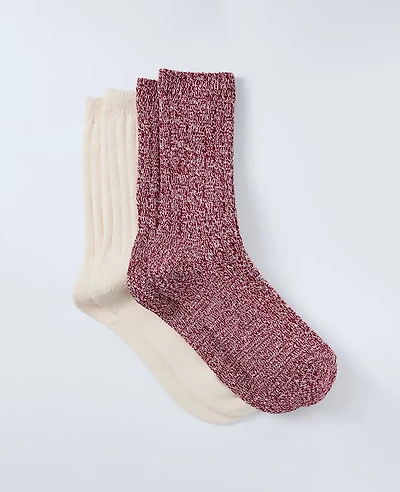 Ann Taylor Cozy Marled Crew Sock Set Women's