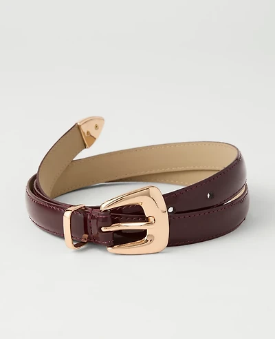 Ann Taylor Patent Square Buckle Belt Oxblood Women's