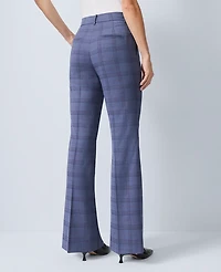 Ann Taylor The Petite Flare Trouser Plaid Blue Multi Women's