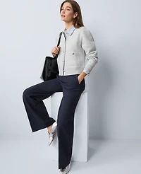 Ann Taylor Weekend Collection Patch Pocket Jacket Medium Light Heather Grey Women's