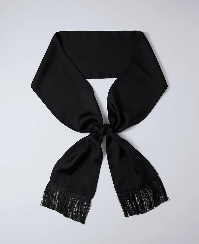 Ann Taylor Skinny Silk Scarf Black Women's