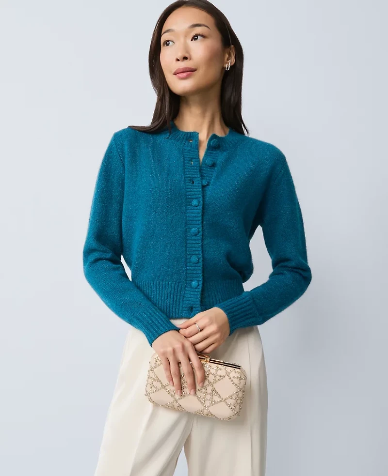 Ann Taylor Cozy Crew Neck Cardigan Women's